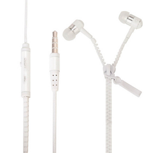 Навушники Zipper White, Mini jack (3.5 мм), вакуумні, мікрофон на дроті, кабель 1.15 м